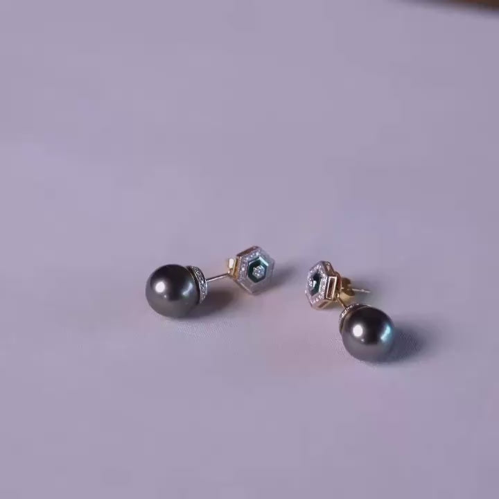 Hexa Tahitian Pearl Earrings