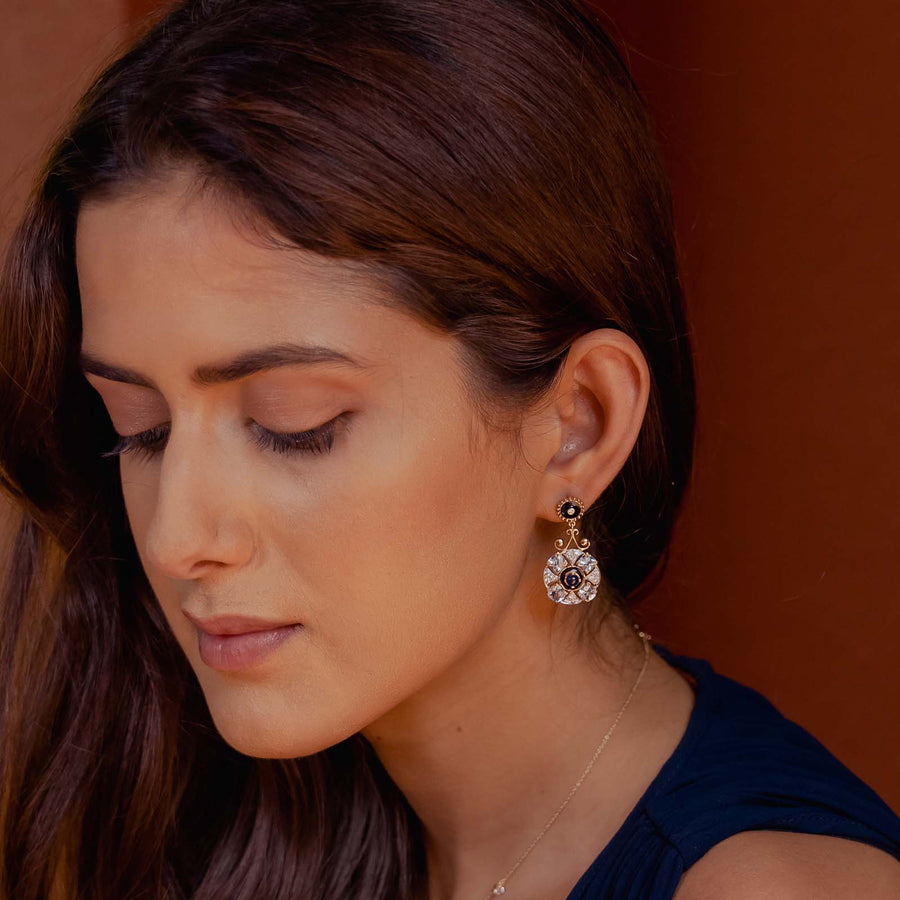 Sapphire and Topaz Diamond Earrings