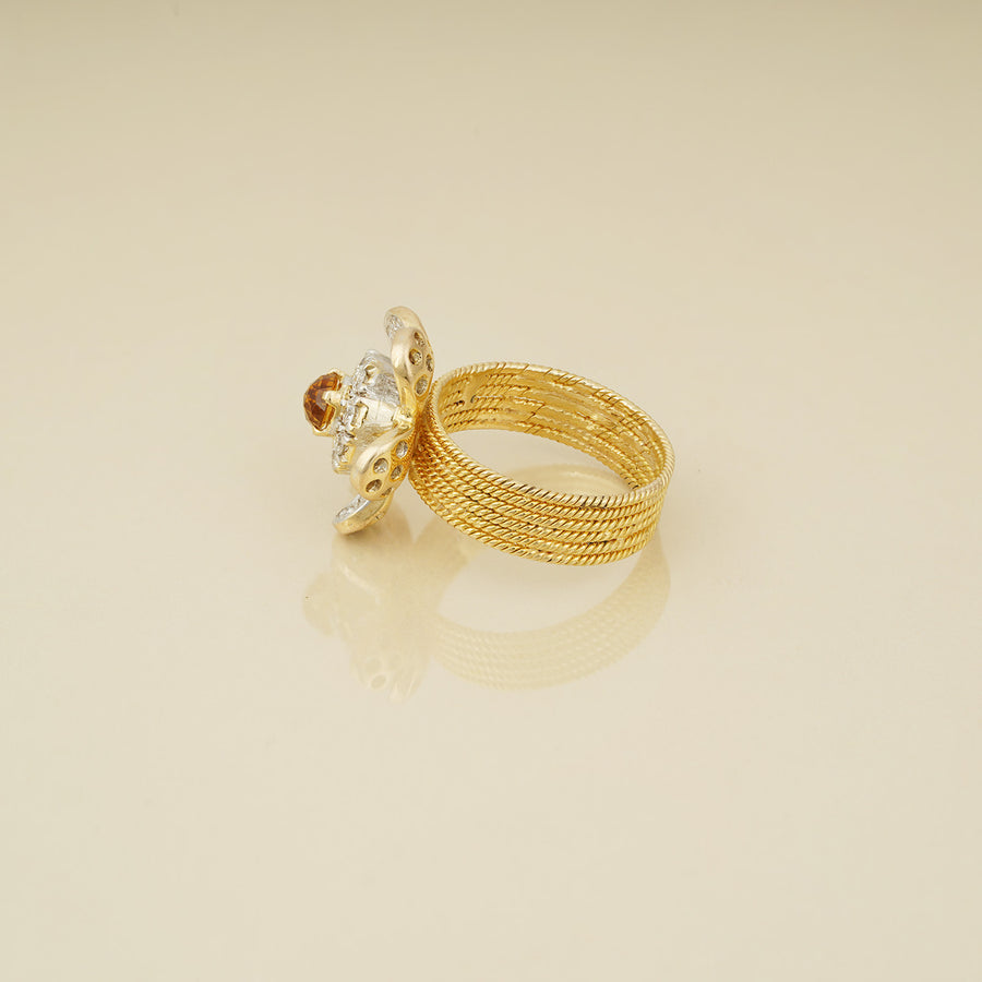 Gold and Diamond Cocktail Ring