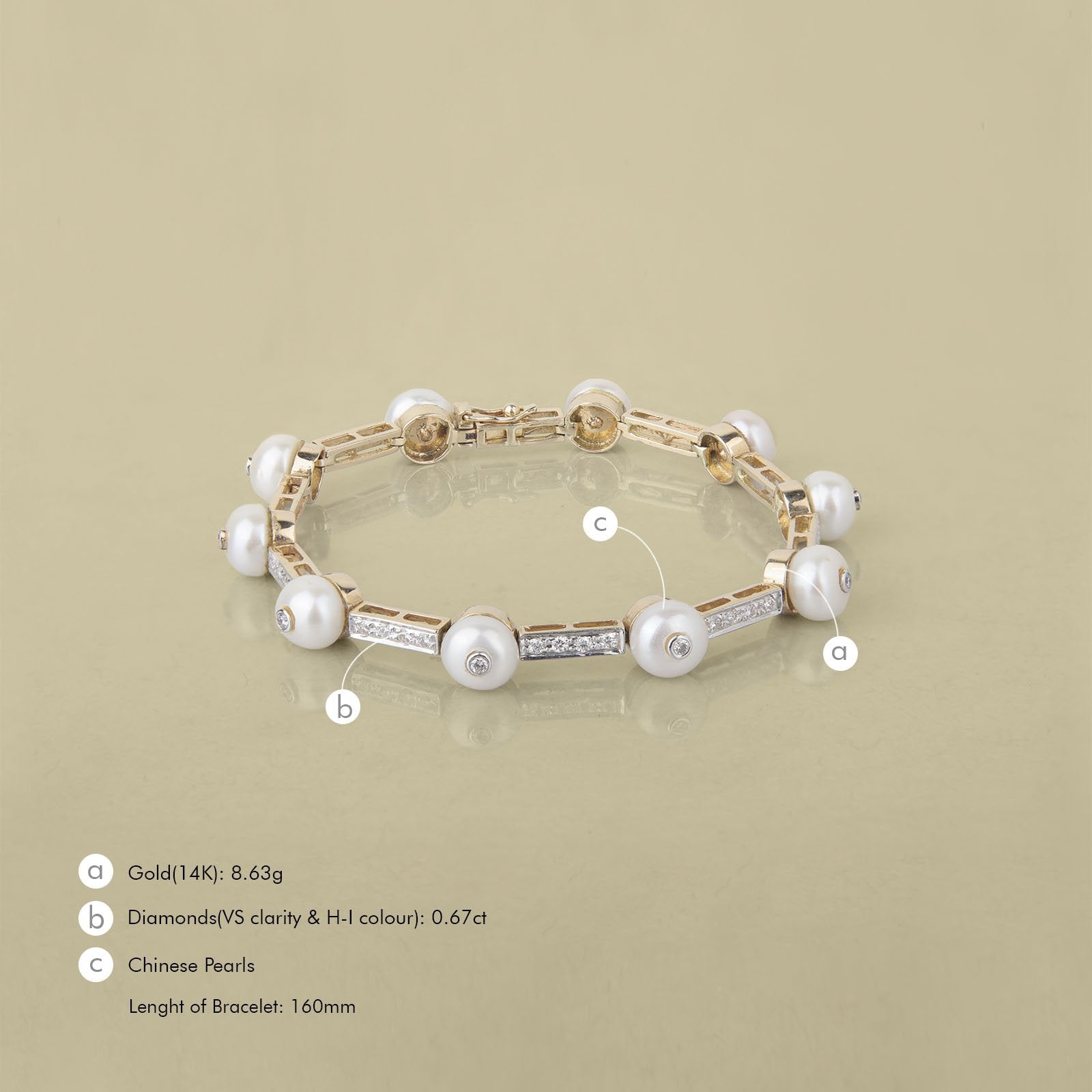 Chicago Diamond and Pearl Bracelet  MOI  Boutique Everyday Luxury