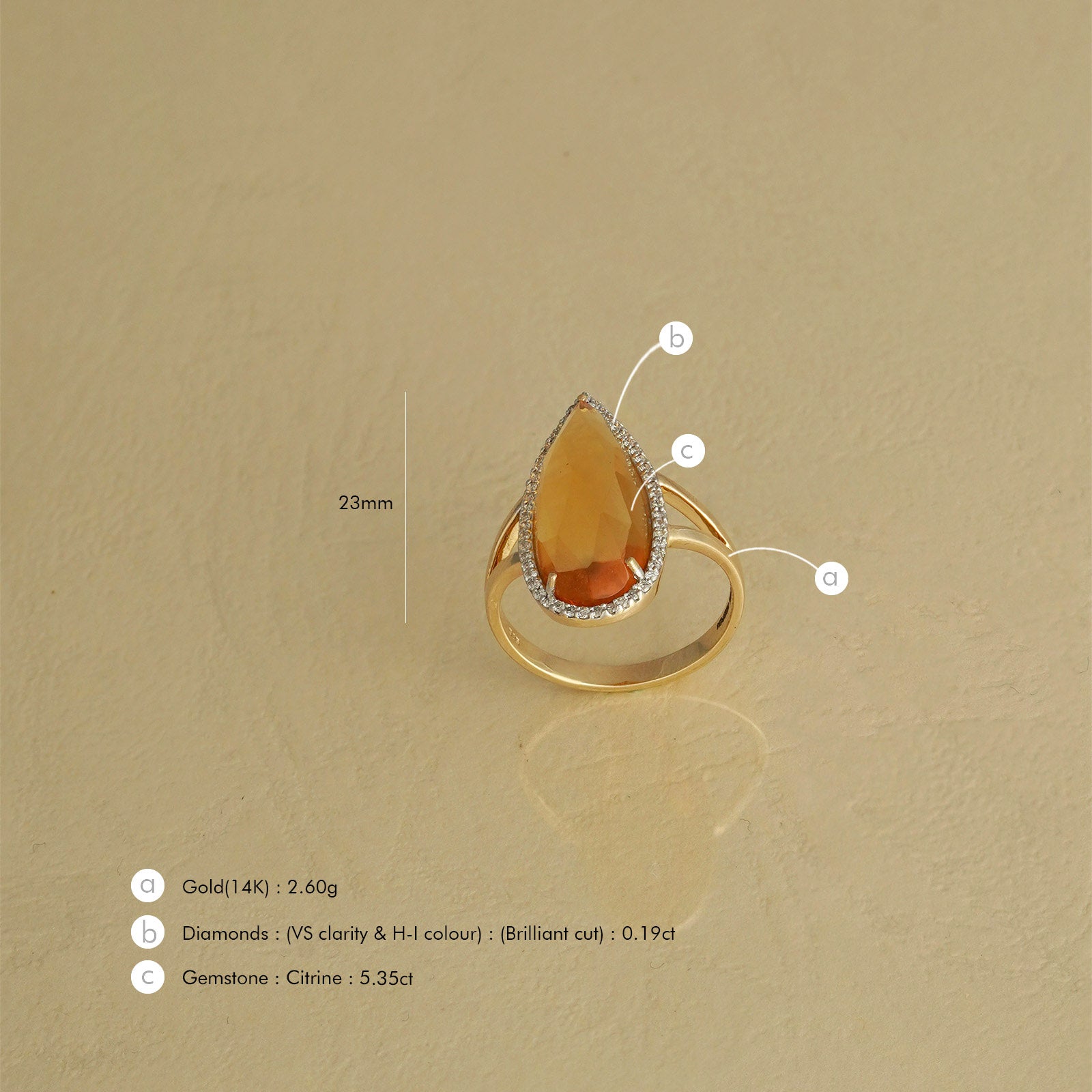 Venus Citrine Ring