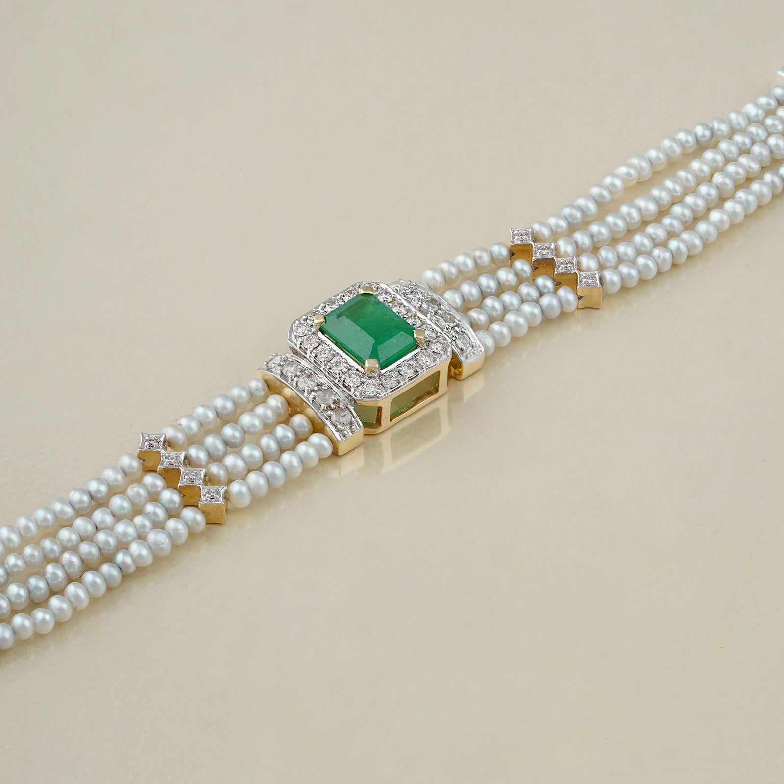 Radiant Impex Pearl Designer American Diamond Bracelet