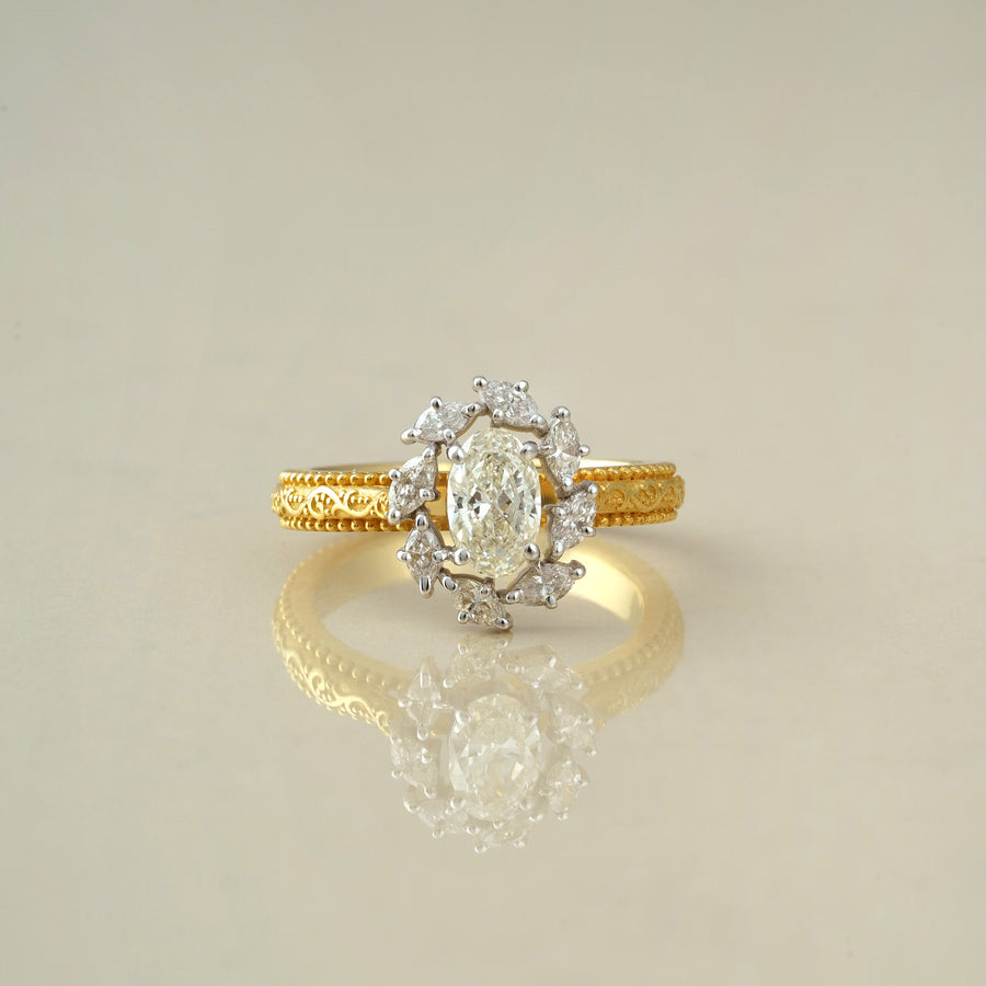 Gold and Diamond Engagement Ring
