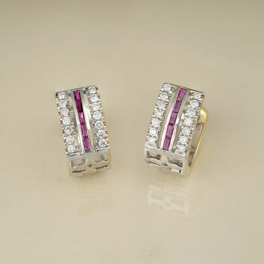  ruby and diamond clip earrings