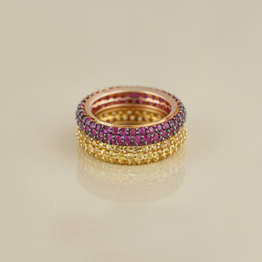 Ella Ruby & Yellow Sapphire Ring Set