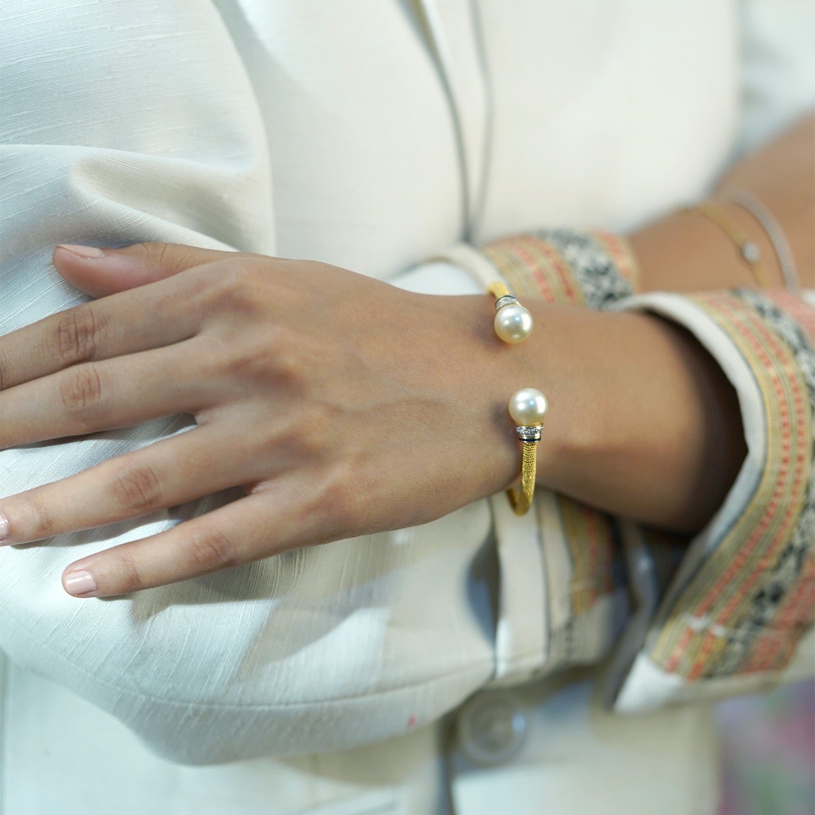 Pearl and Diamond Bracelet