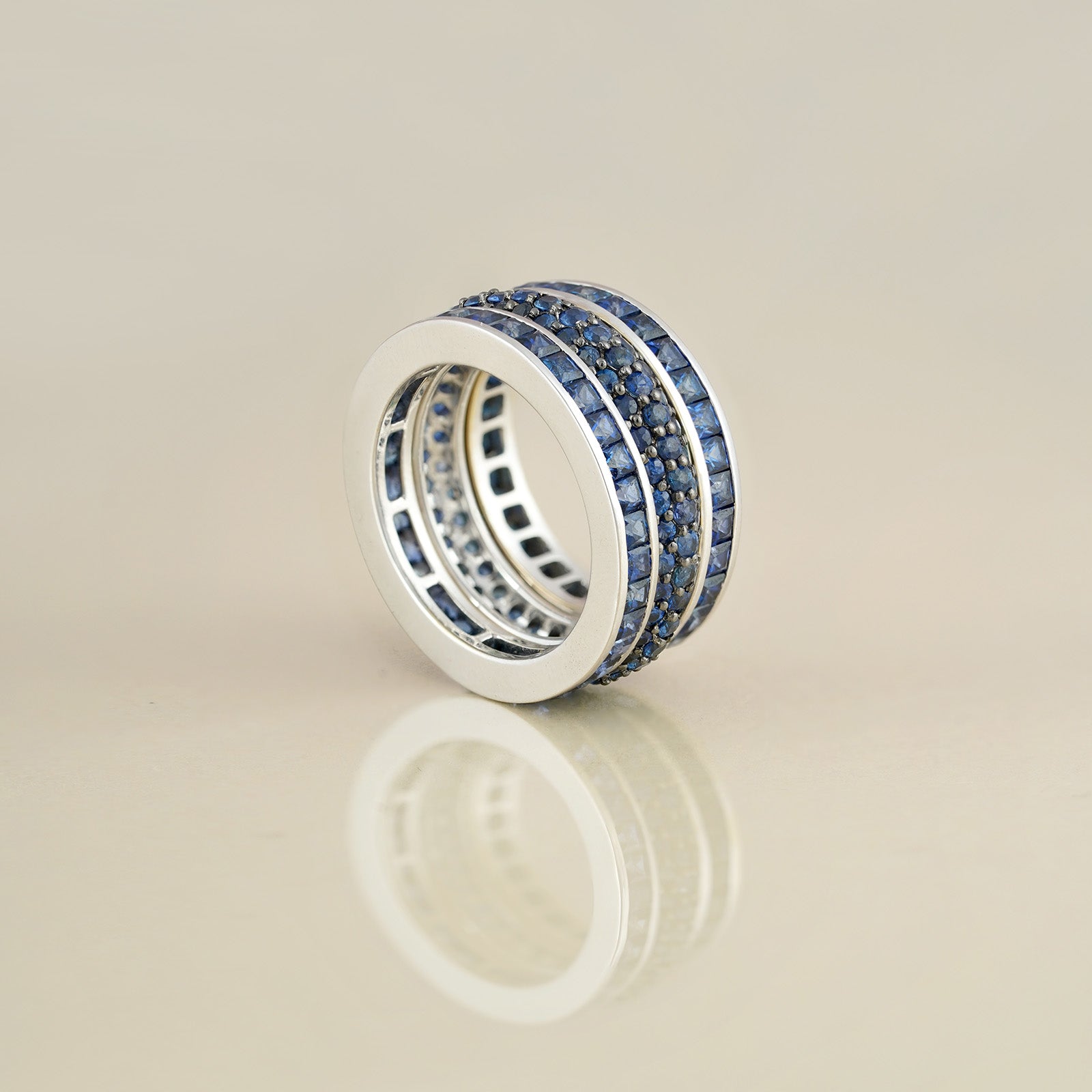 Blue Sapphire Stackable Ring Set