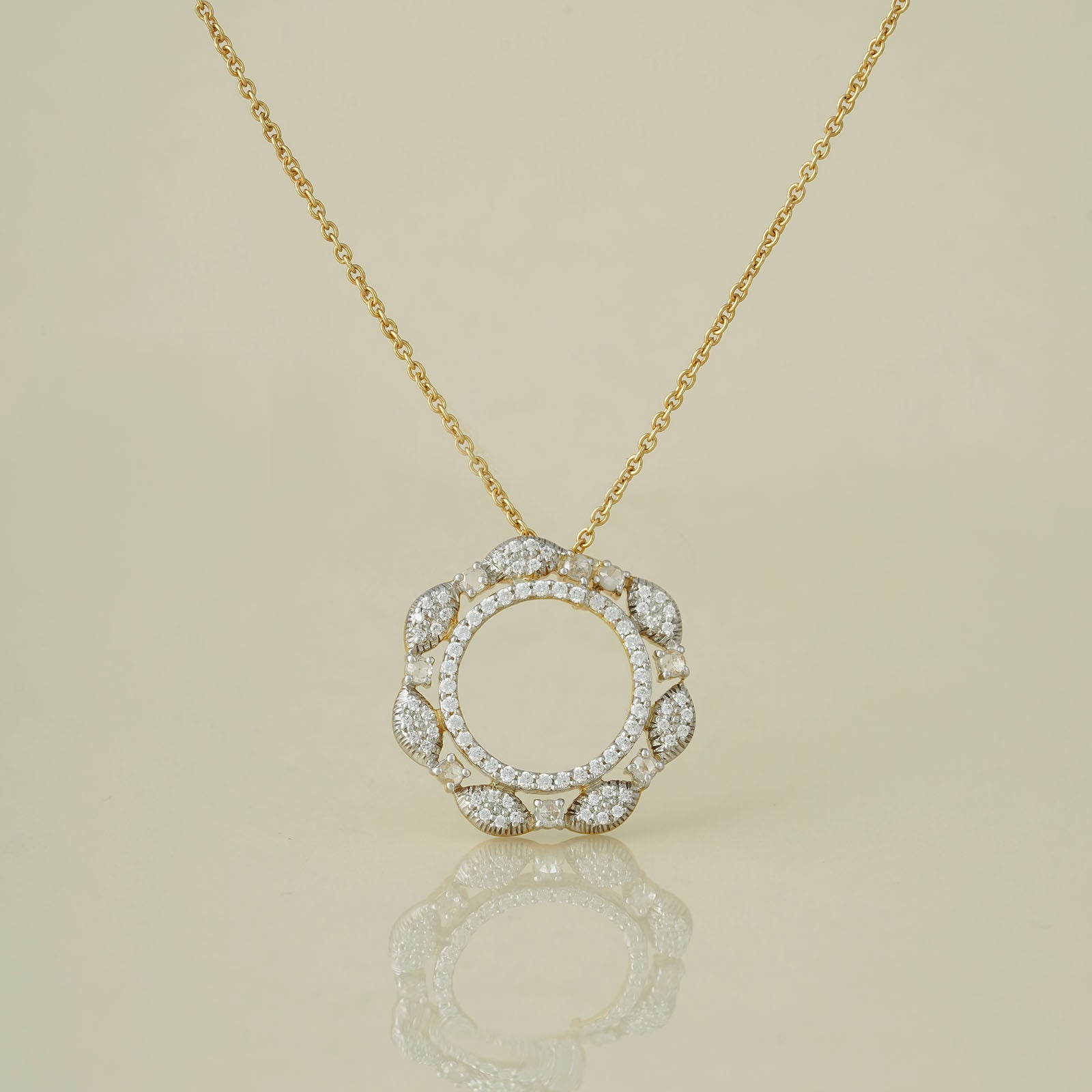 Gold and Diamond Pendant Necklace