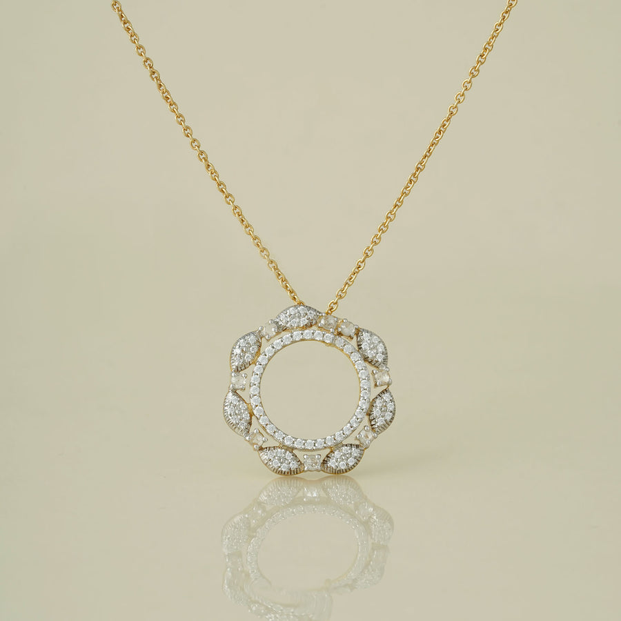 Gold and Diamond Pendant Necklace