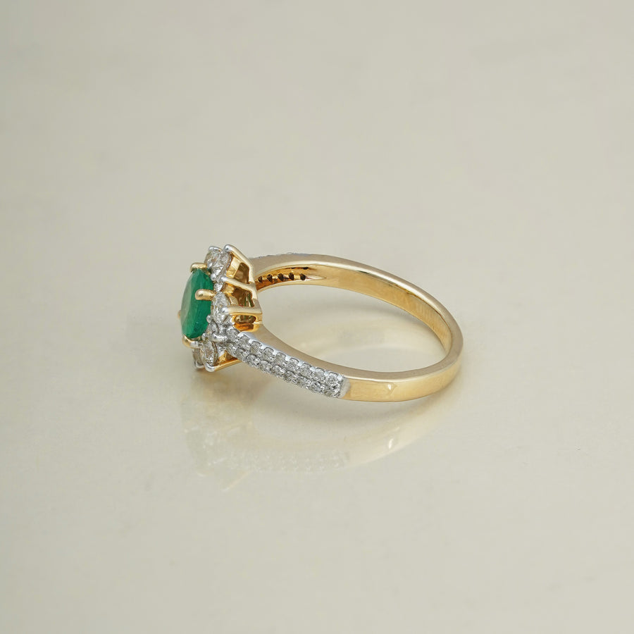 Vintage 10K Gold Bypass Diamond Marquise Emerald Ring – Boylerpf