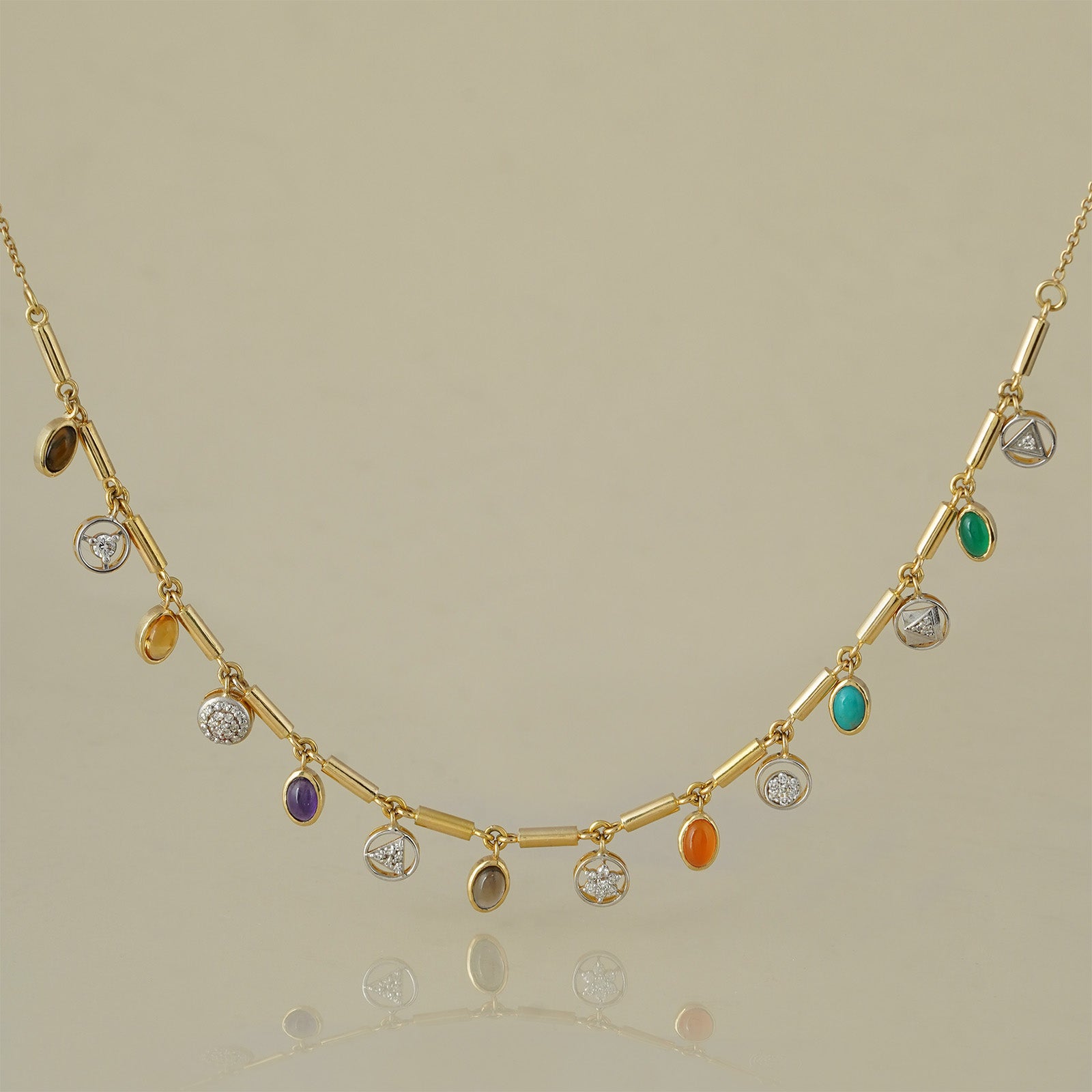 Shakti Gold Diamond and Gemstone Necklace – MOI - Boutique Everyday Luxury
